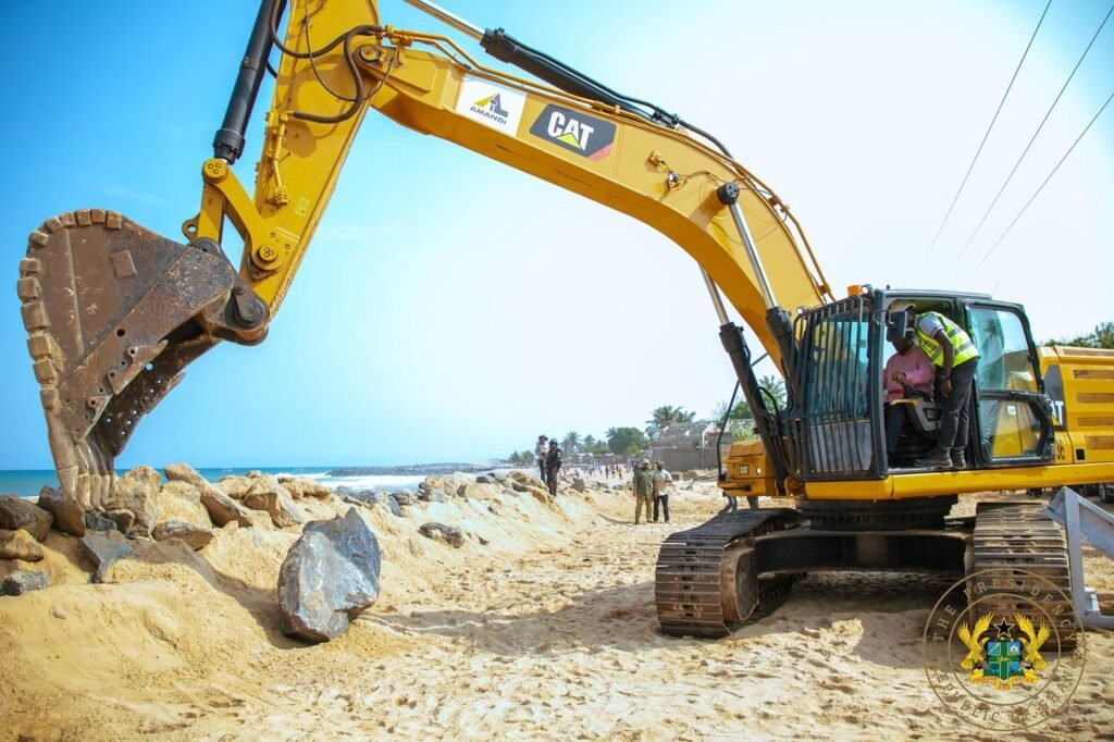 President Mahama cuts sod for Agavedzi coastal protection project